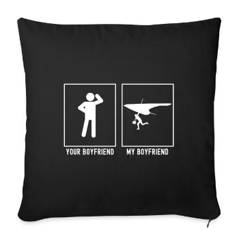 Votre ami - Mon ami - Sky Gliding Start - Housse de coussin décorative 45 x 45 cm - noir - Devant