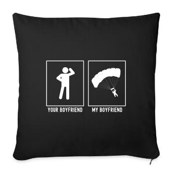 Votre ami - Mon ami - Parapente Tournant - Housse de coussin décorative 45 x 45 cm - noir - Devant