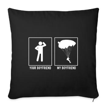 Your Friend - My Friend - Paragliding Be - Sofa pillowcase 17,3'' x 17,3'' (45 x 45 cm) - black - Front