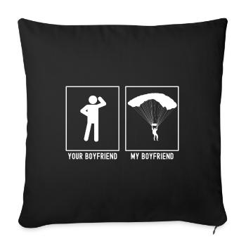 Votre ami - Mon ami - Polaire de parapente extrême - Housse de coussin décorative 45 x 45 cm - noir - Devant