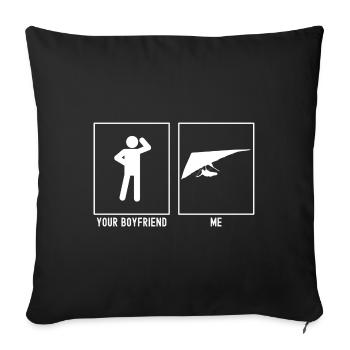 Votre ami - Moi - Sky planant direction de vol à gauche - Housse de coussin décorative 45 x 45 cm - noir - Devant