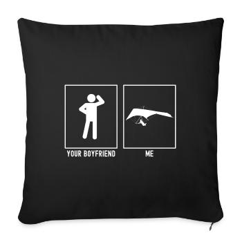 Ton ami - Moi - Vol plané dans le ciel - Housse de coussin décorative 45 x 45 cm - noir - Devant