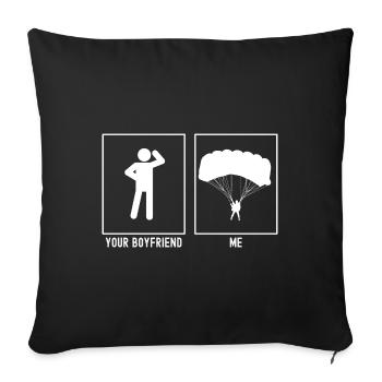 Your friend - Me - Paragliding Front - Sofa pillowcase 17,3'' x 17,3'' (45 x 45 cm) - black - Front