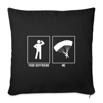 Ton ami - Moi - Parapente Diagonale - Housse de coussin décorative 45 x 45 cm - noir - Devant