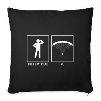 Your friend - Me - Paragliding Descent Vek - Sofa pillowcase 17,3'' x 17,3'' (45 x 45 cm) - black - Front