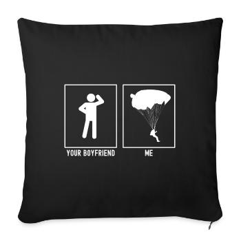 Your Friend - Me - Paragliding Descent - Sofa pillowcase 17,3'' x 17,3'' (45 x 45 cm) - black - Front