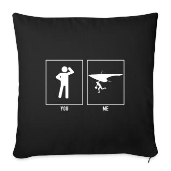 Vous - Moi - Liens de course à voile - Housse de coussin décorative 45 x 45 cm - noir - Devant