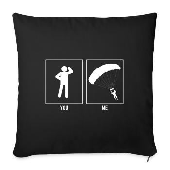 Toi - Moi - Parapente Virage à Gauche - Housse de coussin décorative 45 x 45 cm - noir - Devant