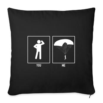 You - Me - Paragliding Right - Sofa pillowcase 17,3'' x 17,3'' (45 x 45 cm) - black - Front