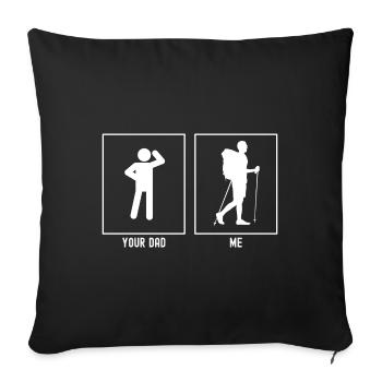 Ton père - Moi - Randonnée lente - Housse de coussin décorative 45 x 45 cm - noir - Devant