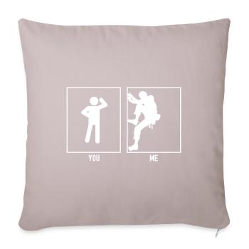 Du - Ich - Klettern Links - Sofakissenbezug 45 x 45 cm - helles Taupe - Vorne