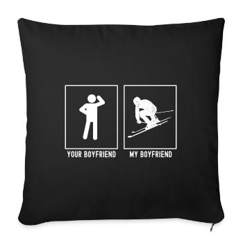 Votre ami - Mon ami - Ski rapide - Housse de coussin décorative 45 x 45 cm - noir - Devant