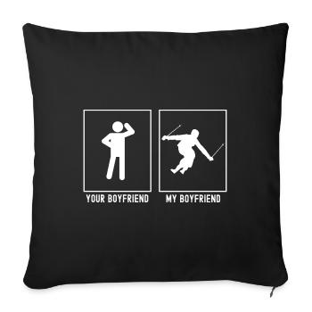 Your Friend - My Friend - Skiing - Sofa pillowcase 17,3'' x 17,3'' (45 x 45 cm) - black - Front