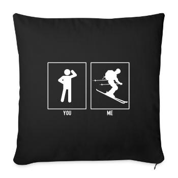 Vous - I - Skieur - Housse de coussin décorative 45 x 45 cm - noir - Devant