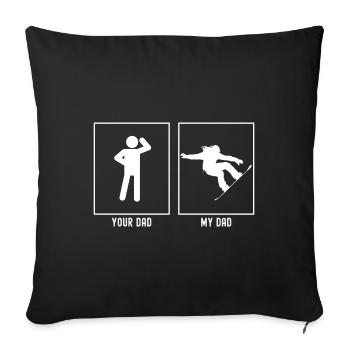 Ton père - Mon père - Snowboarding Jump Trick - Housse de coussin décorative 45 x 45 cm - noir - Devant