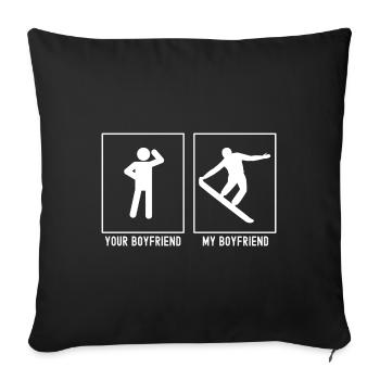 Your Friend - My Friend - Snowboarding Fun - Sofa pillowcase 17,3'' x 17,3'' (45 x 45 cm) - black - Front