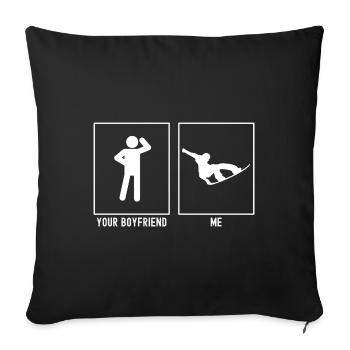 Dein Freund - Ich - Snowboarding Extrem - Sofakissenbezug 45 x 45 cm - Schwarz - Vorne