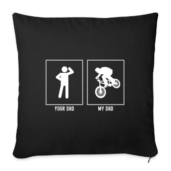 Ton père - Mon père - Terrain de VTT - Housse de coussin décorative 45 x 45 cm - noir - Devant