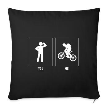 You - Me - Mountain biking hobby - Sofa pillowcase 17,3'' x 17,3'' (45 x 45 cm) - black - Front