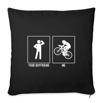 Votre ami - Moi - Illustration de montée à vélo - Housse de coussin décorative 45 x 45 cm - noir - Devant