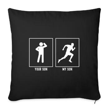 Ton fils - Mon fils - Running Man - Housse de coussin décorative 45 x 45 cm - noir - Devant