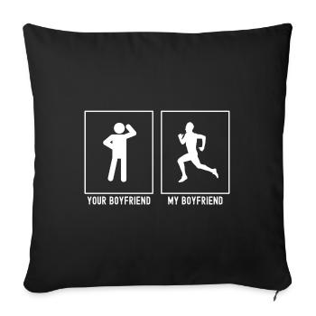 Votre ami - Mon ami - Exercice de course amusant - Housse de coussin décorative 45 x 45 cm - noir - Devant