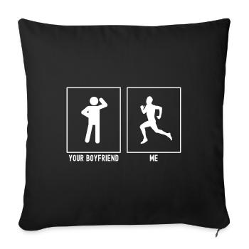 Ton ami - Moi - Running Man - Housse de coussin décorative 45 x 45 cm - noir - Devant
