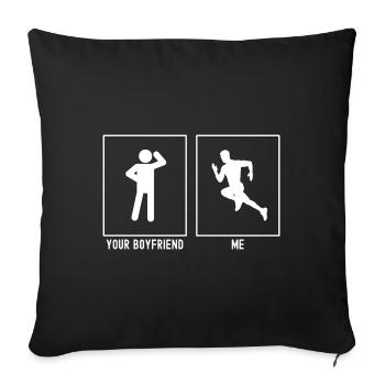 Ton ami - moi - en train de courir - Housse de coussin décorative 45 x 45 cm - noir - Devant