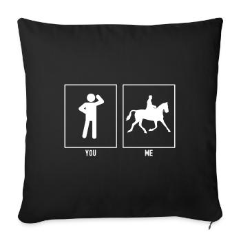 You - I - Horse riding - Sofa pillowcase 17,3'' x 17,3'' (45 x 45 cm) - black - Front