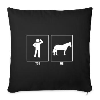 You - Me - Horse Illustration - Sofa pillowcase 17,3'' x 17,3'' (45 x 45 cm) - black - Front
