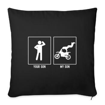 Ton fils - Mon fils - Moto Extreme - Housse de coussin décorative 45 x 45 cm - noir - Devant
