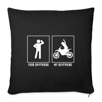 Dein Freund - Mein Freund - Motorrad No-Hands - Sofakissenbezug 45 x 45 cm - Schwarz - Vorne