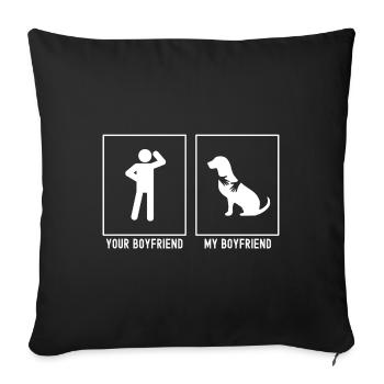 Your friend - My friend - Hug dog - Sofa pillowcase 17,3'' x 17,3'' (45 x 45 cm) - black - Front