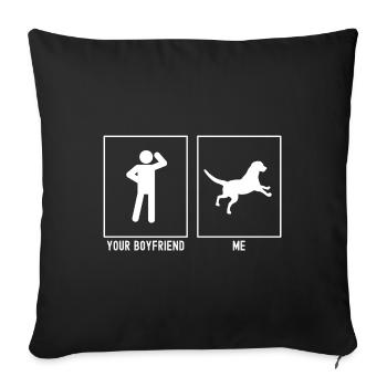 Ihr Freund - Ich - Hund fallend - Sofakissenbezug 45 x 45 cm - Schwarz - Vorne