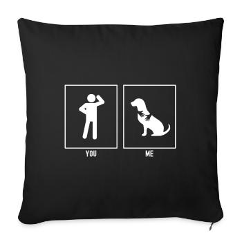 You - Me - Dog Hug - Sofa pillowcase 17,3'' x 17,3'' (45 x 45 cm) - black - Front