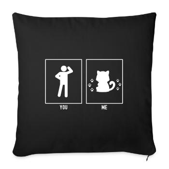 Toi - Moi - Pattes de chat - Housse de coussin décorative 45 x 45 cm - noir - Devant