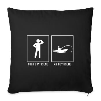 Votre ami - Mon ami - Pêche au lac (FI) - Housse de coussin décorative 45 x 45 cm - noir - Devant