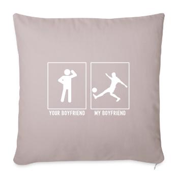 Dein Freund - Mein Freund - Fußballspieler - Sofakissenbezug 45 x 45 cm - helles Taupe - Vorne