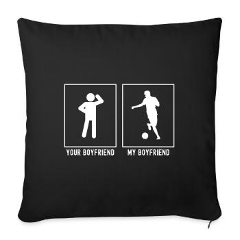 Your Friend - My Friend - Football Pass - Sofa pillowcase 17,3'' x 17,3'' (45 x 45 cm) - black - Front