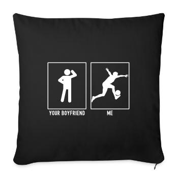 Your Friend - Me - Football Kicking - Sofa pillowcase 17,3'' x 17,3'' (45 x 45 cm) - black - Front