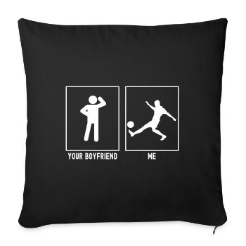 Your Friend - Me - Soccer Player Kick - Sofa pillowcase 17,3'' x 17,3'' (45 x 45 cm) - black - Front
