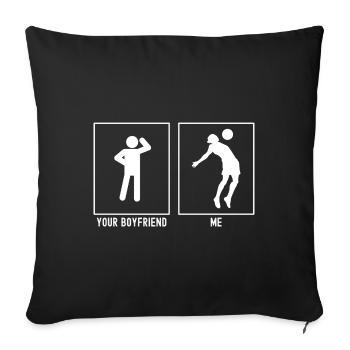 Dein Freund - Ich - Fußball Brust - Sofakissenbezug 45 x 45 cm - Schwarz - Vorne
