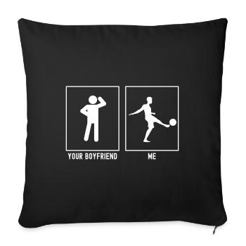 Your Friend - Me - Soccer Ball Kick - Sofa pillowcase 17,3'' x 17,3'' (45 x 45 cm) - black - Front