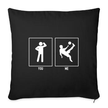 You - Me - Football Flip Kick - Sofa pillowcase 17,3'' x 17,3'' (45 x 45 cm) - black - Front