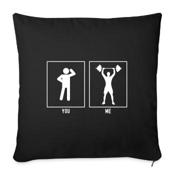 Vous - Moi - Fitness Lifting Hommes - Housse de coussin décorative 45 x 45 cm - noir - Devant