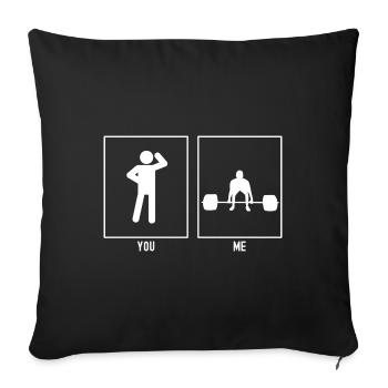 Sie - Ich - Fitness Heben - Sofakissenbezug 45 x 45 cm - Schwarz - Vorne