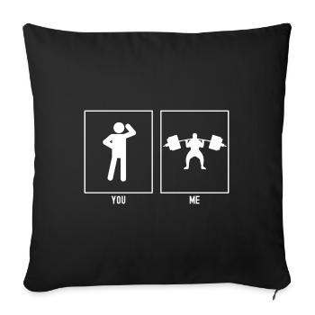 You - Me - Fitness Heavyweight - Sofa pillowcase 17,3'' x 17,3'' (45 x 45 cm) - black - Front