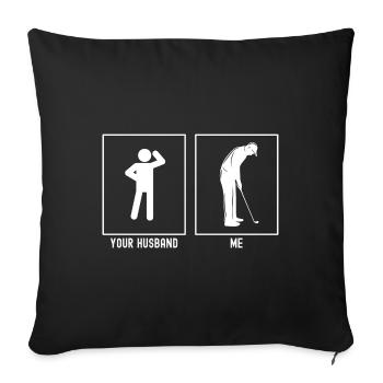 Her Husband - Me - Golf Destinations - Sofa pillowcase 17,3'' x 17,3'' (45 x 45 cm) - black - Front