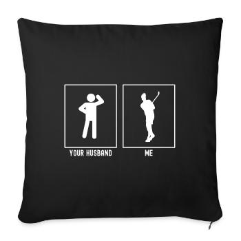 Her Husband - Me - Golf Swing - Sofa pillowcase 17,3'' x 17,3'' (45 x 45 cm) - black - Front