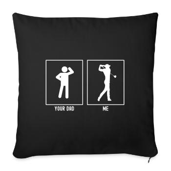 Ton père - Moi - Golfeur - Housse de coussin décorative 45 x 45 cm - noir - Devant